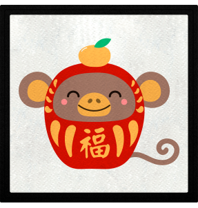 Parche cuadrado mono chino