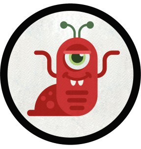 Parche redondo monstruo babosa