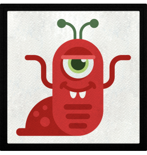 Parche cuadrado monstruo babosa