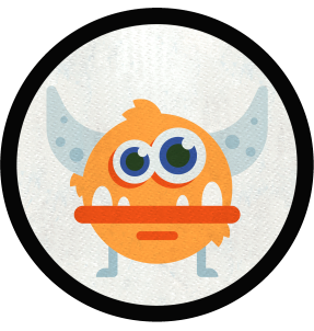 Parche redondo monstruo boca grande