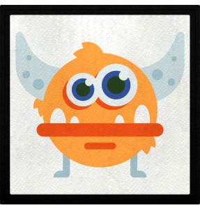 Parche cuadrado monstruo boca grande