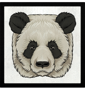 Parche cuadrado panda