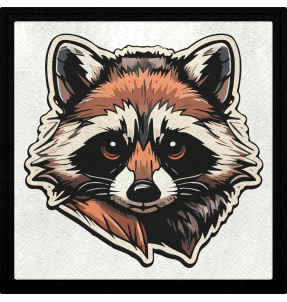 Parche cuadrado procyon lotor