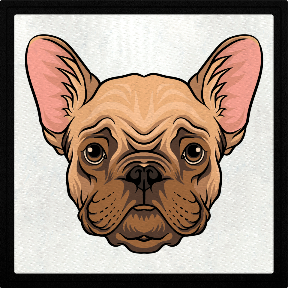 Parche cuadrado pug de frente