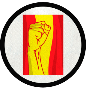 Parche redondo puño dentro de la bandera española