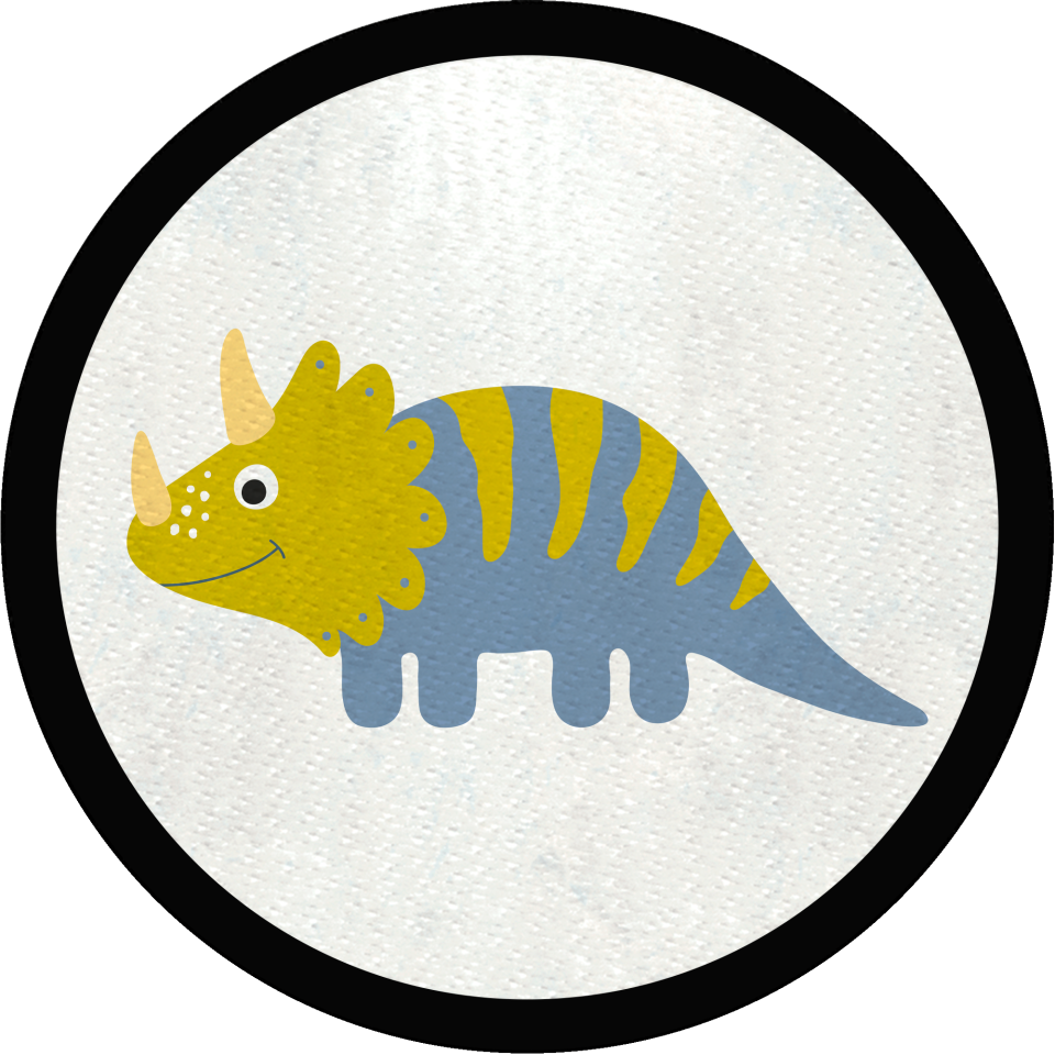 Parche redondo triceratops