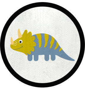 Parche redondo triceratops