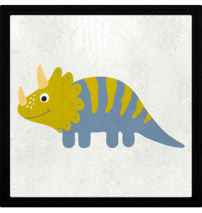 Parche cuadrado triceratops