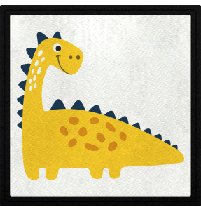 Parche cuadrado saurópodos amarillo