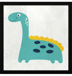 Parche cuadrado saurópodos celeste