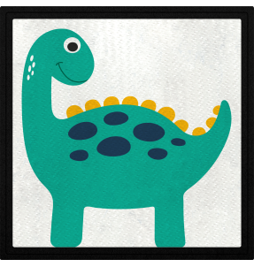 Parche cuadrado saurópodos mirando atrás