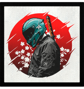 Parche cuadrado motero japonés