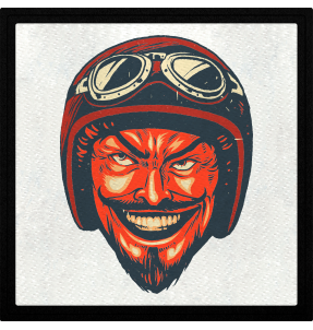 Parche cuadrado motero malvado