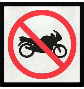 Parche cuadrado prohibido moto