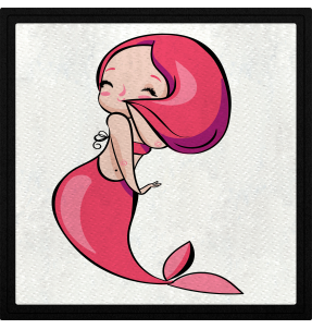 Parche cuadrado sirena tímida