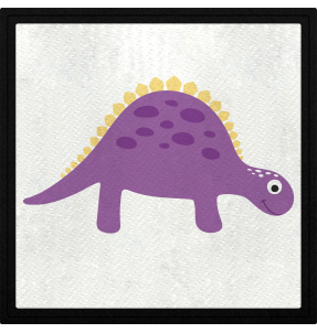 Parche cuadrado stegosaurus morado