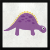 Parche cuadrado stegosaurus morado