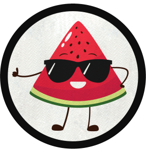 Parche redondo sandía con gafas