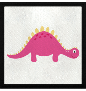 Parche cuadrado stegosaurus rosa