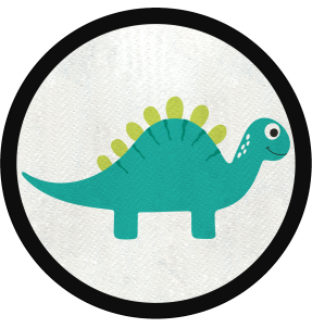 Parche redondo stegosaurus