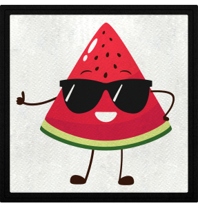 Parche cuadrado sandía con gafas