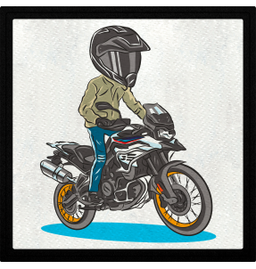 Parche cuadrado motero de pie