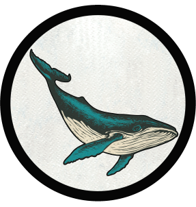 Parche redondo ballena