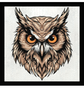Parche cuadrado búho real