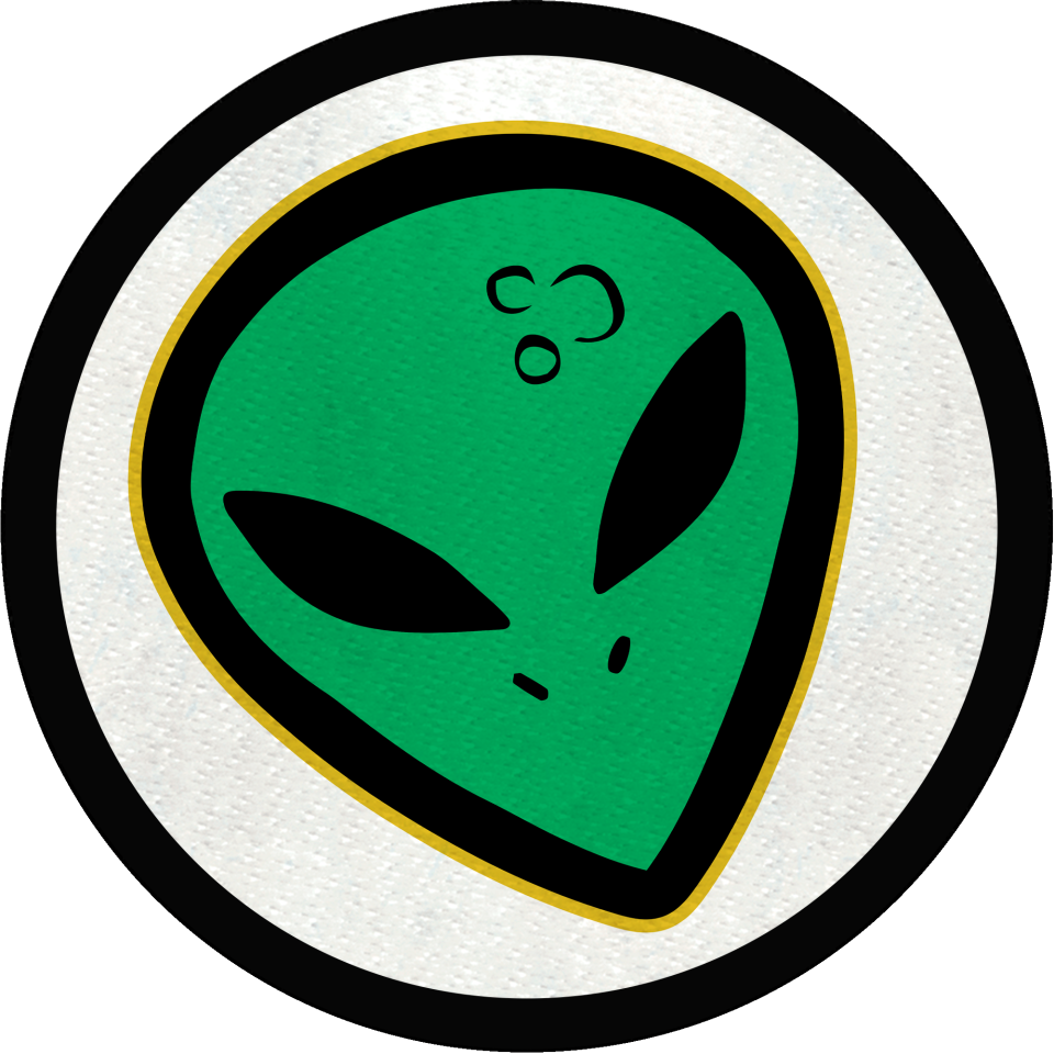 Parche redondo cabeza de alien