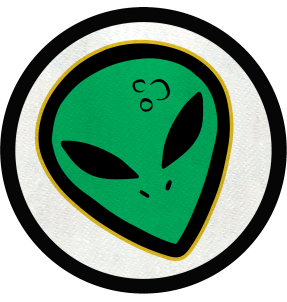 Parche redondo cabeza de alien