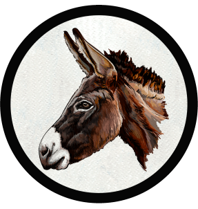 Parche redondo cabeza de burro