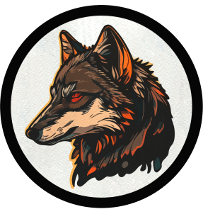 Parche redondo cabeza de lobo