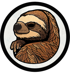 Parche redondo cabeza de perezoso