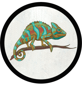 Parche redondo camaleón