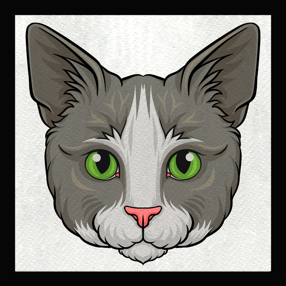 Parche cuadrado cara de El Gato con Botas