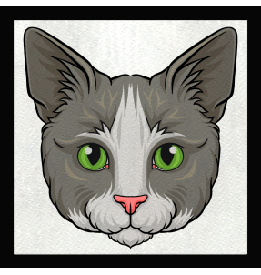 Parche cuadrado cara de El Gato con Botas