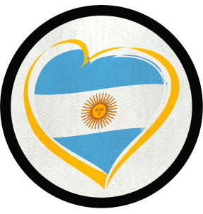 Parche redondo corazón bandera argentina