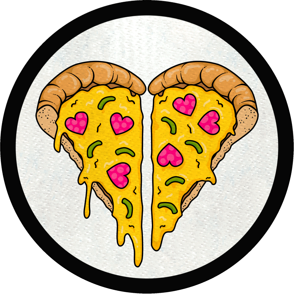Parche redondo pizza corazón