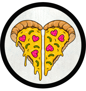 Parche redondo pizza corazón