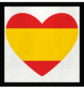 Parche cuadrado corazón bandera española