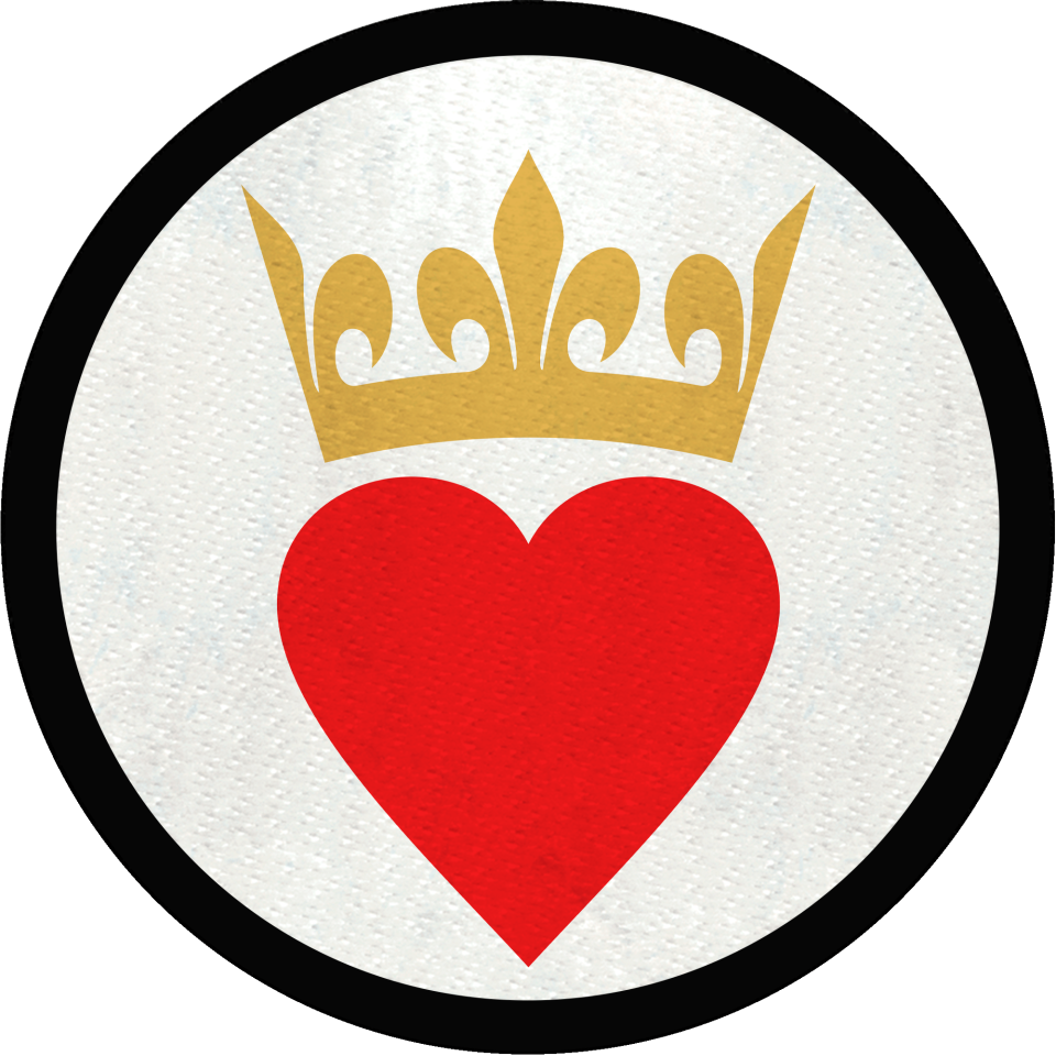 Parche redondo corazón con corona