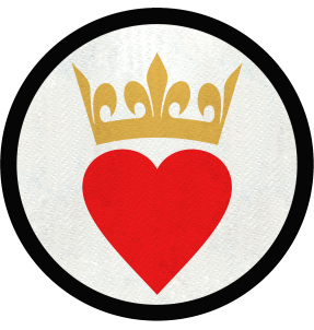 Parche redondo corazón con corona