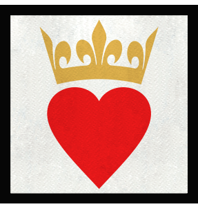 Parche cuadrado corazón con corona