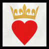 Parche cuadrado corazón con corona