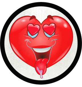 Parche redondo corazón enamorado