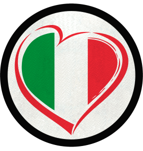 Parche redondo corazón bandera italiana