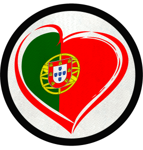Parche redondo corazón bandera portuguesa
