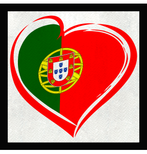 Parche cuadrado corazón bandera portuguesa