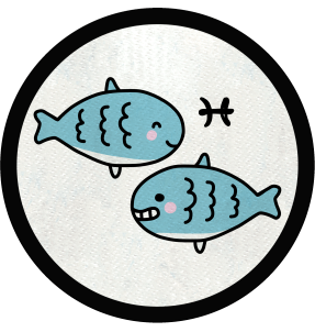 Parche redondo dibujo de piscis