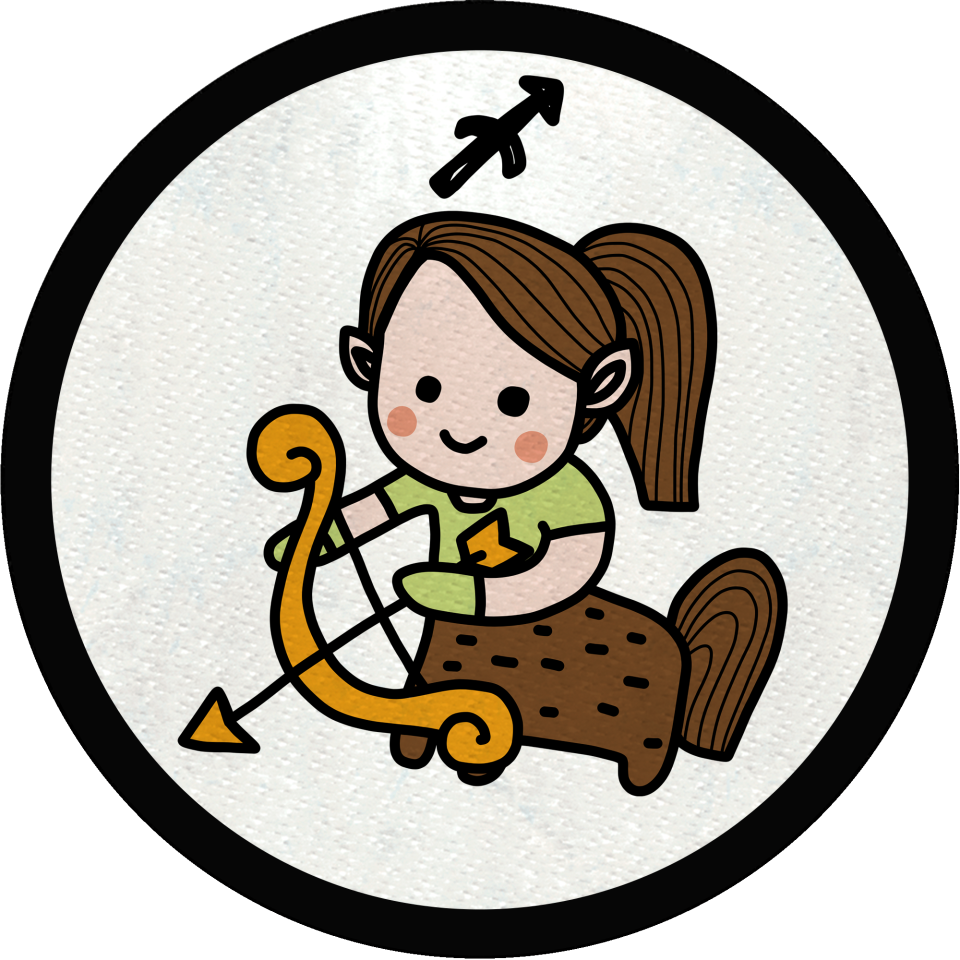 Parche redondo dibujo de sagitario